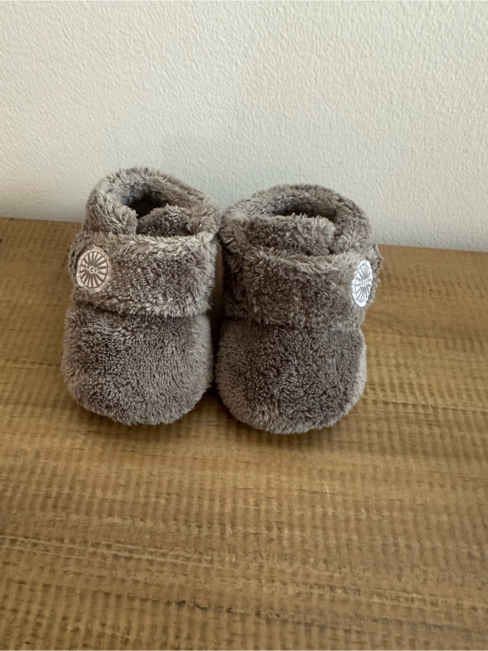 UGG Baby Soft Fuzzy Gray Bootie Slippers